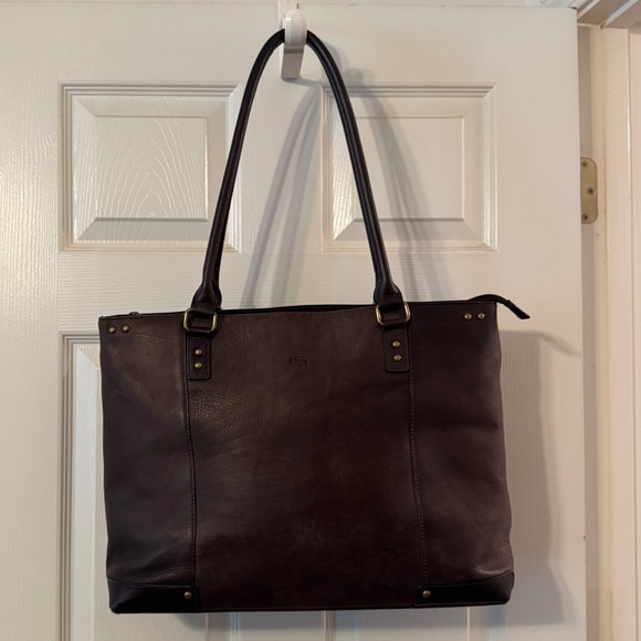 solo Handbags - SOLO | Dark Brown Leather Tote Bag